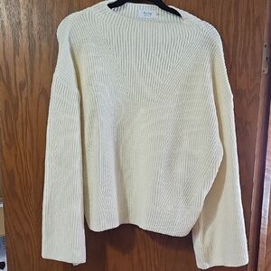 Bluivy Cream Ribbed Sweater
